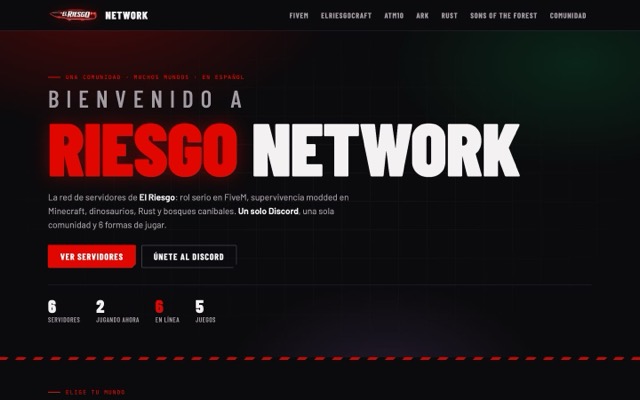 Portada de elriesgorp.com, Riesgo Network